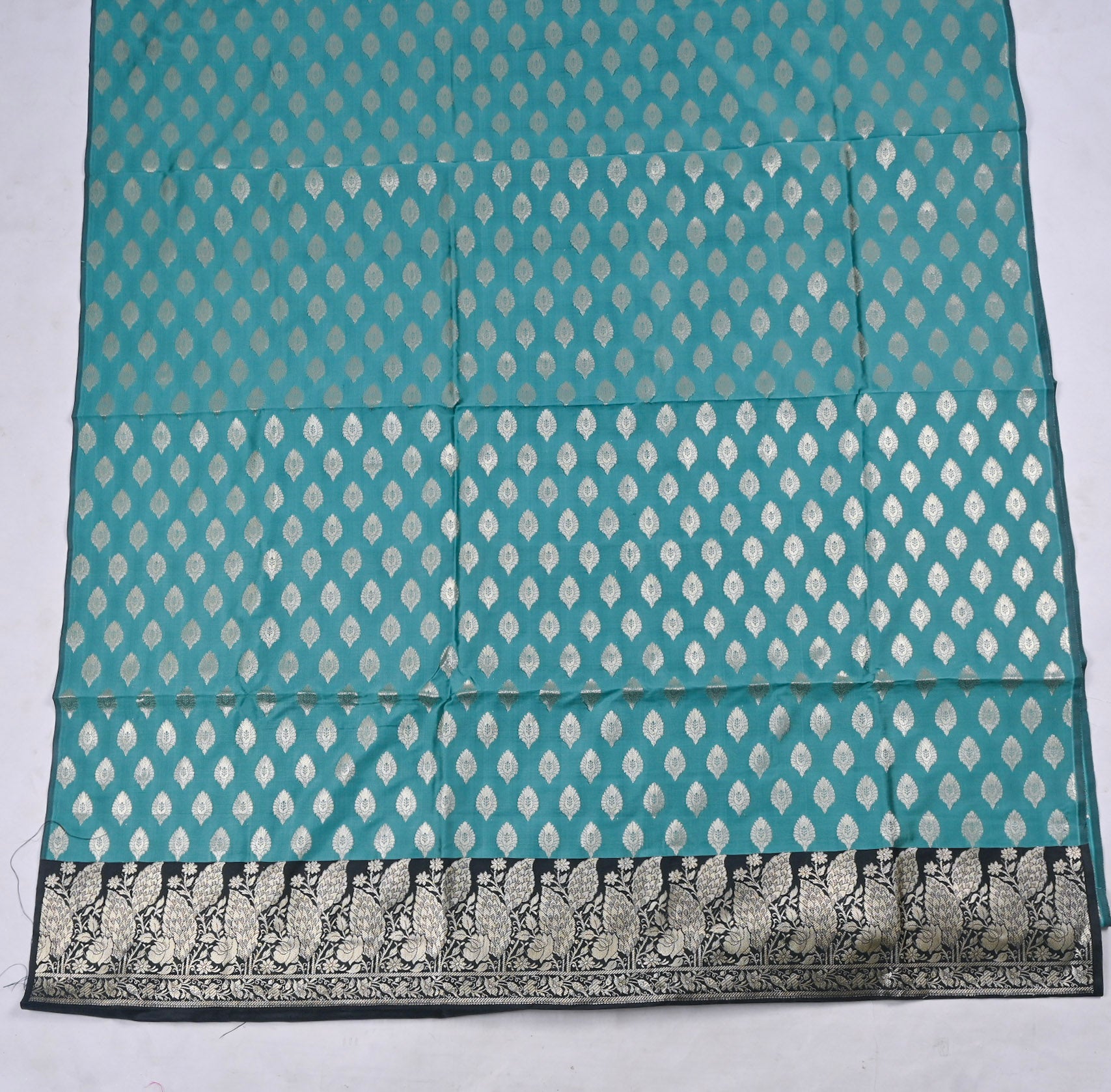 Banarasi Silk Sky Blue Unstitched Suit