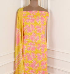 Georgette Orange Unstitched Suit