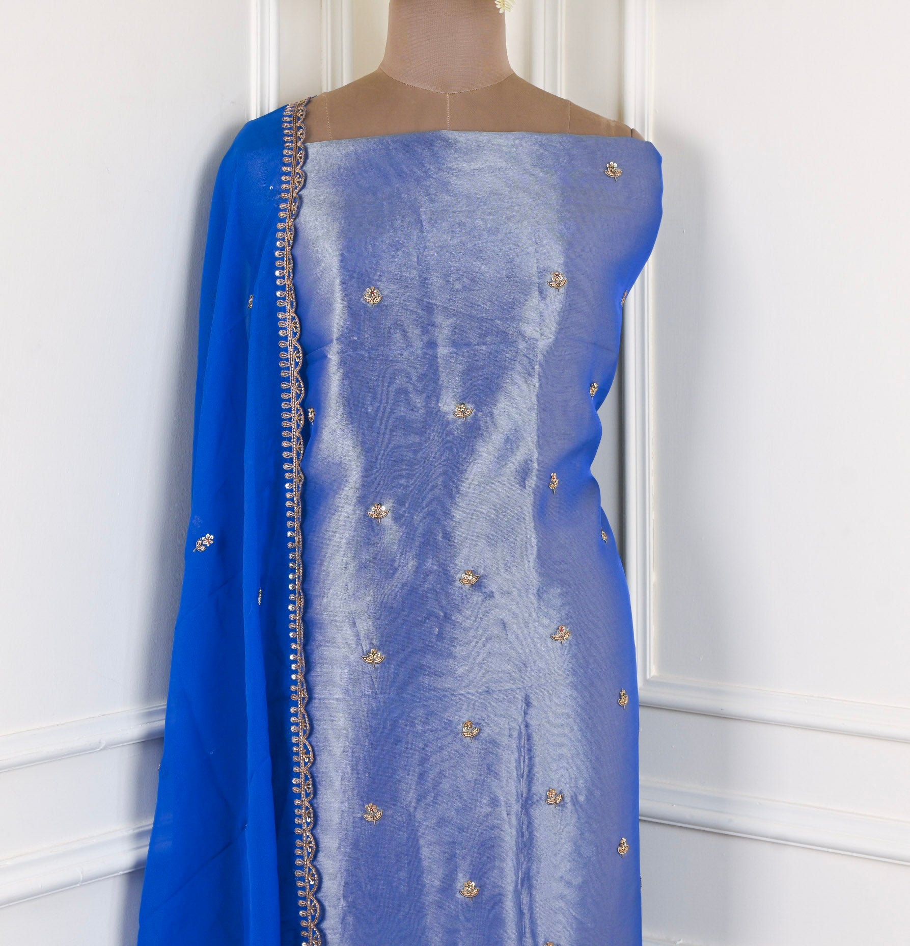 Shimmer Blue Unstitched Suit