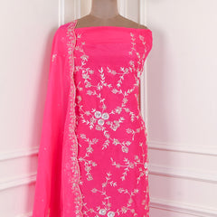 Crepe Pink Unstitched Suit