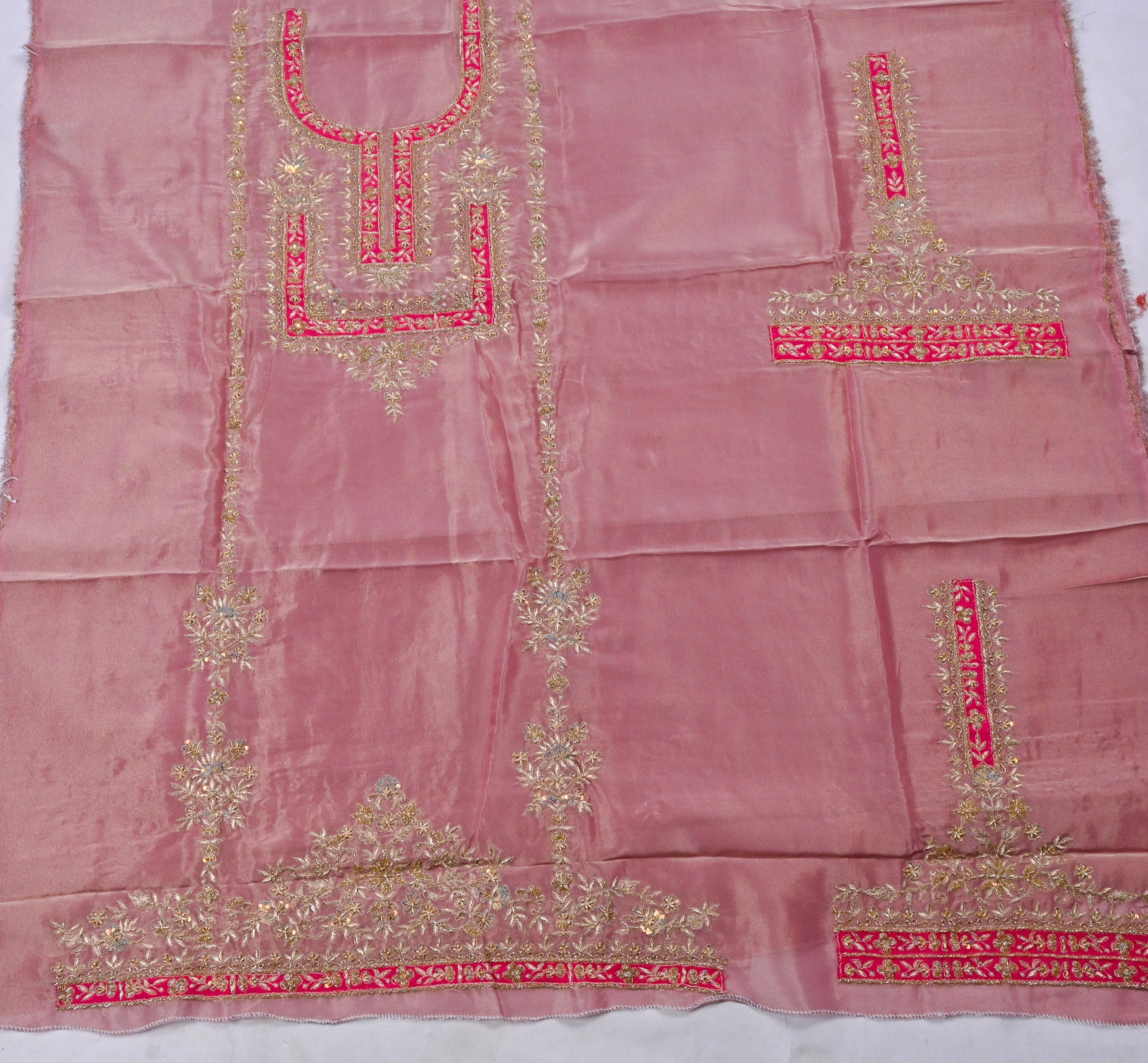 Shimmer Onion Pink Unstitched Suit