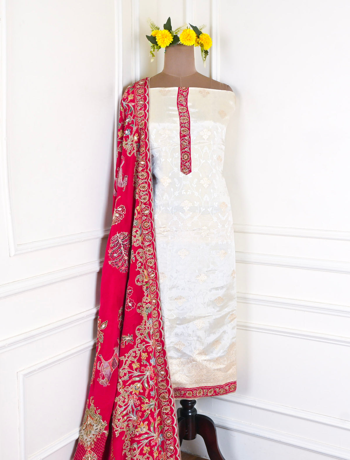 Burberry Silk Off-White Unstitched Suit