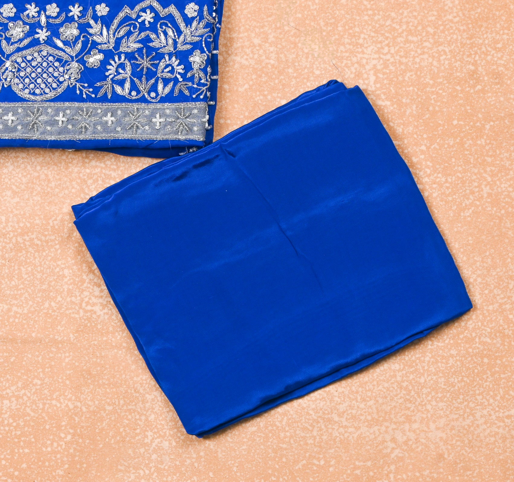 Organza Blue Unstitched Suit