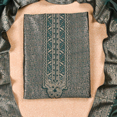 Banarasi Sea Green Unstitched Suit