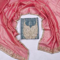 Shimmer Blue Unstitched Suit
