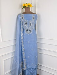 Shimmer Blue Unstitched Suit