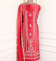 Gavadin Silk Red Unstitched Suit