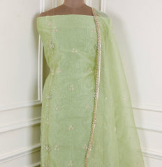 Crush Green Unstitched Suit