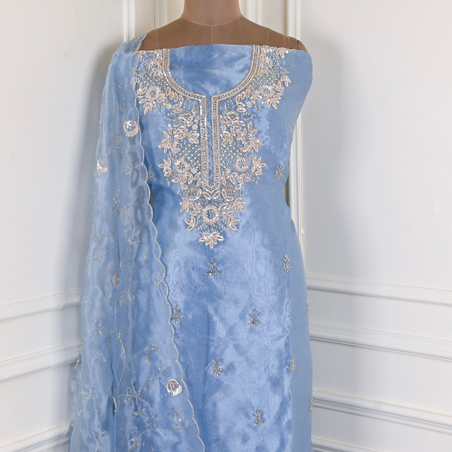 Glass Blue Unstitched Suit