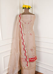 Crush Beige Red Unstitched Suit