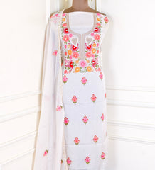 Organza Off-White Unstitched Suit
