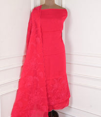 Organza Pink Unstitched Suit