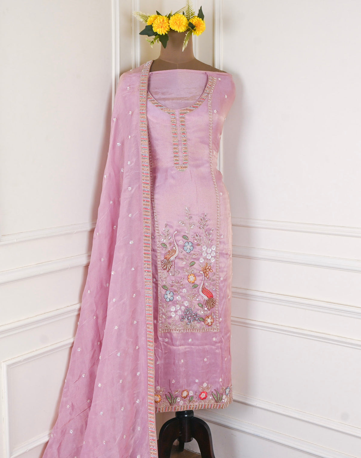 Shimmer Pink Unstitched Suit