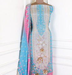Crush Sky Blue Unstitched Suit