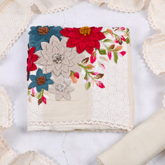 Mul Cotton Cream Unstitched Suit