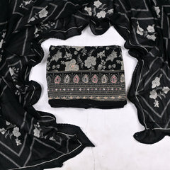 Georgette Black Unstitched Suit