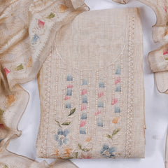Linen Off-white Unstitched Suit