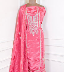 Crepe Onion Pink Unstitched Suit
