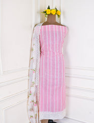 Chanderi Silk Pink Unstitched Suit