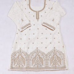 Crepe White Lehenga Suit