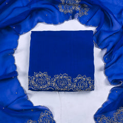 Organza Blue Unstitched Suit