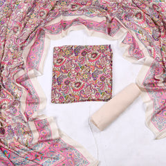 Crepe Baby Pink Unstitched Suit