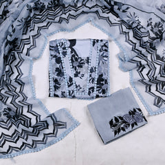 Mul Check Powder Blue Unstitched Suit