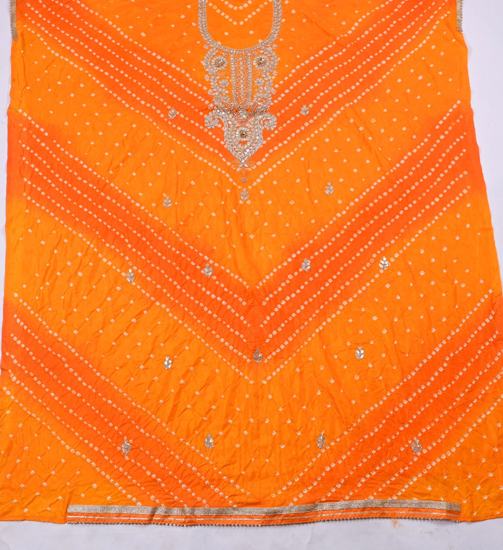 Muslin Orange Unstitched Suit