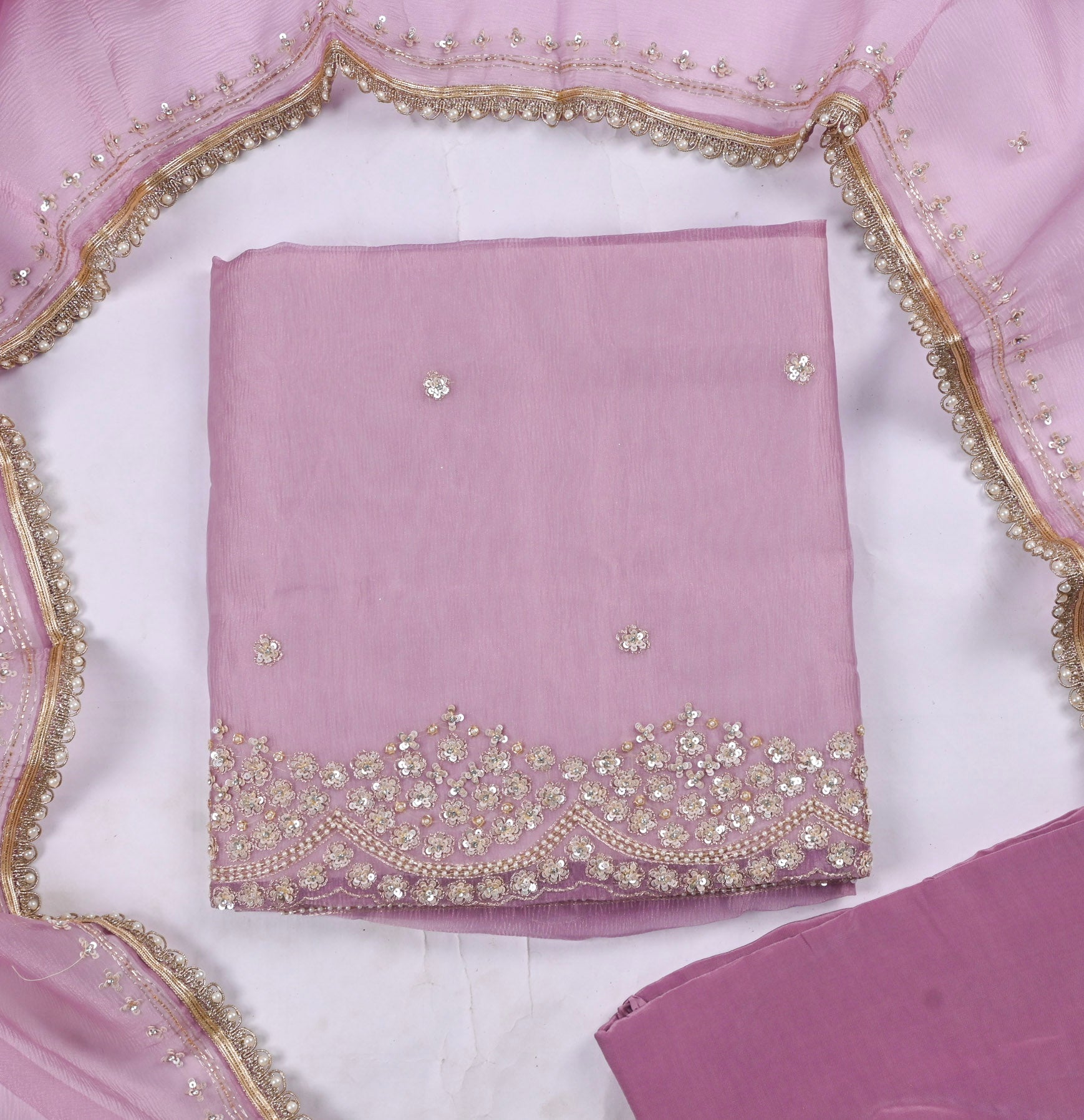 Crush Lavender Unstitched Suit