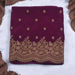 Crepe Purple Unstitched Suit