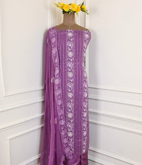 Georgette Purple Unstitched Suit
