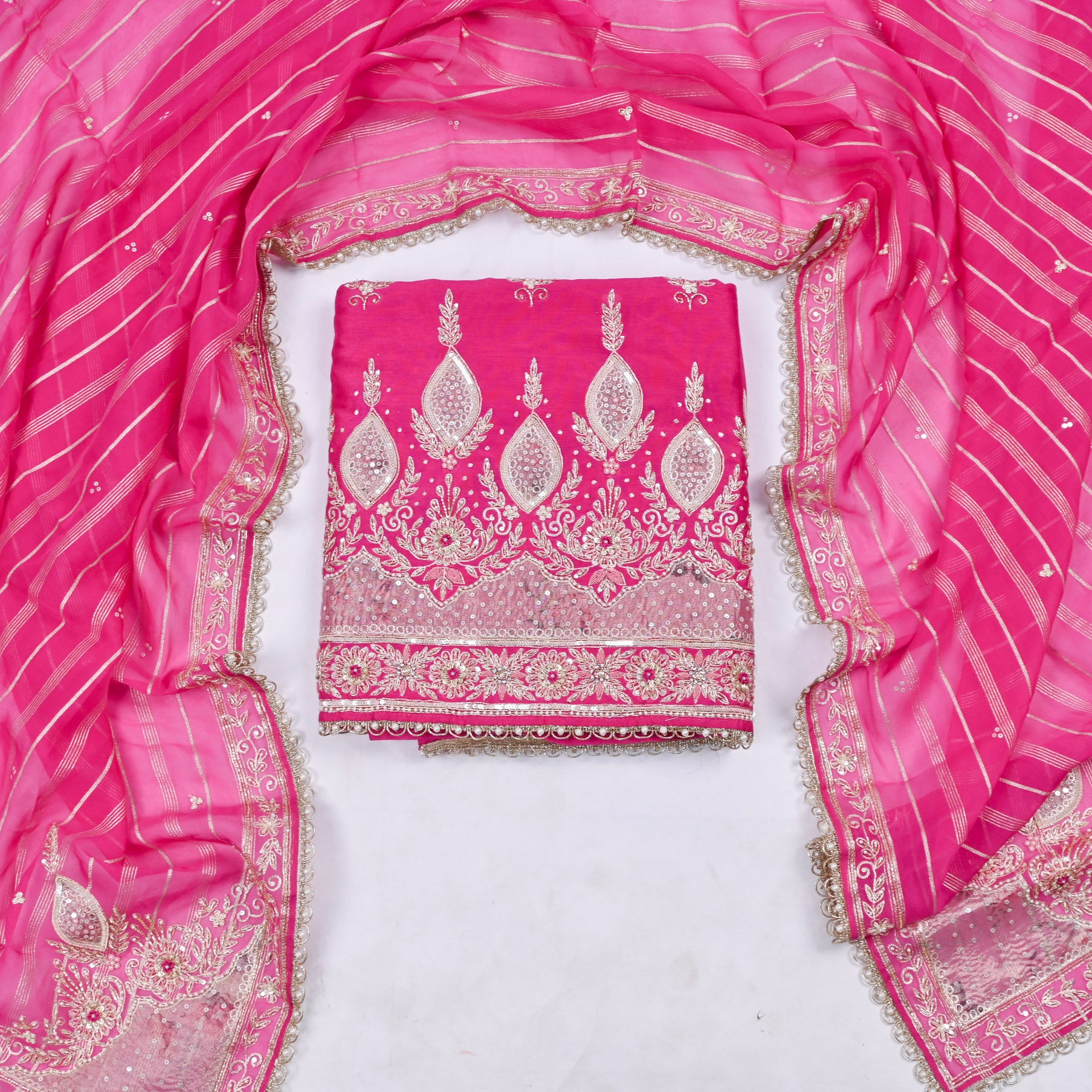 Raw Silk Pink Unstitched Suit