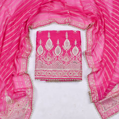 Raw Silk Pink Unstitched Suit