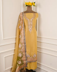 Shimmer Yellow Unstitched Suit