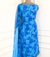 Crepe Blue Unstitched Suit