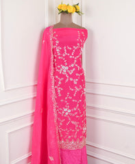 Crepe Pink Unstitched Suit