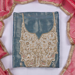 Shimmer Blue Unstitched Suit