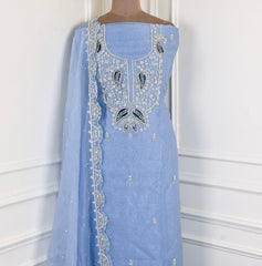 Shimmer Blue Unstitched Suit