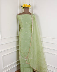 Crush Green Unstitched Suit