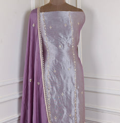 Giraffe Shimmer Purple Unstitched Suit