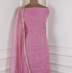 Crush Onion Pink Unstitched Suit