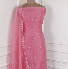 Crush Onion Pink Unstitched Suit
