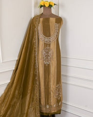 Shimmer Mehandi Unstitched Suit