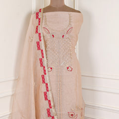 Crush Beige Red Unstitched Suit