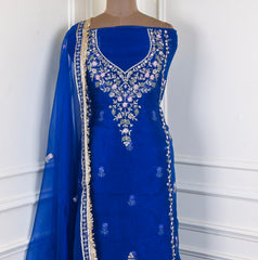 Glass Blue Unstitched Suit