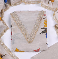 Shimmer Off-White Unstitched Suit