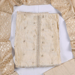 Shimmer Beige Unstitched Suit