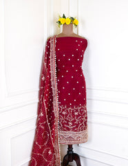 Glass Shimmer Brown Unstitched Suit