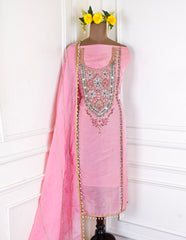 Shimmer Pink Unstitched Suit