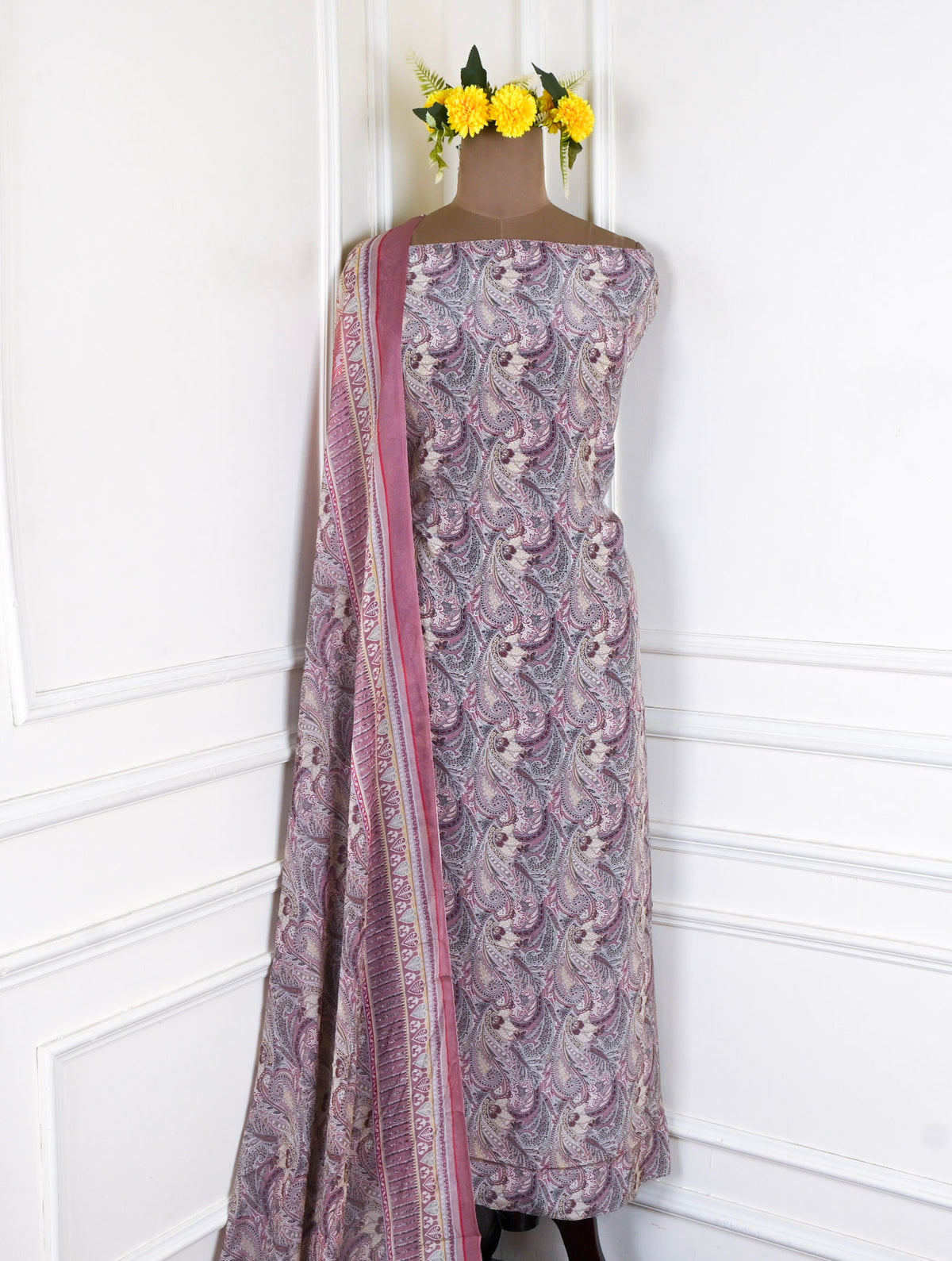 Crepe Dusky Pink Unstitched Suit